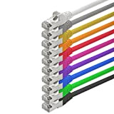 0,25m - 10 couleurs - 10 pièces - CAT5 FTP Câble Ethernet Set - Câble Réseau RJ45 | câble de ...
