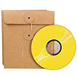 100 bustine custodia archivio per CD/DVD/BLU RAY In carta Kraft modello chiusura con corda di cotone