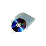 100 bustine per CD e DVD trasparenti in plastica pvc con aletta di chiusura