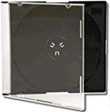 100 custodie CD e DVD jewel slim 5,2mm trasparenti con tray nero