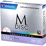 1000 Anni Archival Verbatim M-Disc Blu-ray BDXL 100GB Triple Layer 4x Speed - Confezione da 5 inchiostri stampabili