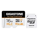 [10x Alta Resistenza] Gigastone MLC Micro SD 16GB, 10x High Endurance, 16 GB per Telecamera Sorveglianza, Gopro, Dashcam, Lettura fino ...