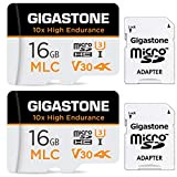 [10x Alta Resistenza] Gigastone MLC Micro SD 16GB, Set da 2, 10x High Endurance, 16 GB per Telecamera Sorveglianza, Gopro, ...