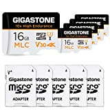 [10x Alta Resistenza] Gigastone MLC Micro SD 16GB, Set da 5, 10x High Endurance, 16 GB per Telecamera Sorveglianza, Gopro, ...