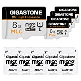 [10x Alta Resistenza] Gigastone MLC Micro SD 8GB, Set da 5, 10x High Endurance, 8 GB per Telecamera Sorveglianza, Gopro, ...