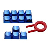 12 PBT keycap Double Shot Injection Retroilluminazione Blue Metal color KeyCaps per tutte le tastiere meccaniche con Key Puller
