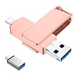 128GB Chiavetta USB per iPhone iPad 4 in 1 Memoria USB 3.0 Pen Drive per iOS Tablet PC Macbook Samsung ...