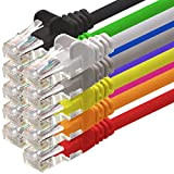 1aTTack.de 0,25m Cavo di Rete 10 colori - Cat.6 Ethernet Gigabit Lan RJ45 10 100 1000 Mbit s - Cavo ...