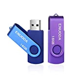 2 Pezzi 16GB Chiavetta USB ENUODA Pennetta Girevole USB 2.0 Unità Memoria Flash (Viola Blu)