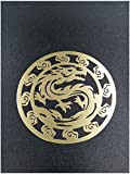 2 pz metallo oro argento drago distintivo cromato logo vinile adesivo cellulare decalcomanie adesivi per computer portatile cellulare (oro)