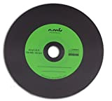 25 CD-R NMC effetto dischi in vinile, da 700 MB, verdi con retro di colore verde