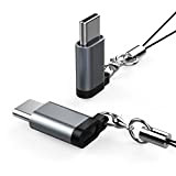 2PACK USB C a Micro USB maschio a femmina adattatore convertitore in alluminio con portachiavi anti-perso. Compatibile per Galaxy S21 ...