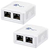 2X hb-digital Network Junction Box Cat 6 RJ45 Double Socket Compact Surface Mount Box Surface Mount NP0072 | Ethernet LAN ...