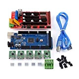 3D Printer Controller Kit for Arduino Mega 2560 Starter Kits +RAMPS 1.4 + 5pcs A4988 Stepper Motor Driver +5 pezzi ...