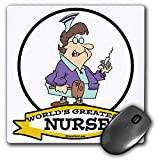 3DROSE LLC 20,3 x 20,3 x 0,6 cm mouse pad, Funny Worlds Greatest nurse Occupation job Cartoon (MP 103394 _ 1)