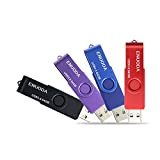 4 Pezzi 64GB Chiavetta ENUODA Pennetta Girevole USB 3.0 Unità Memoria Flash (4 Multicolorato: Nero Blu Viola Rosso)