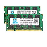 4GB Kit (2x2GB) DDR2 667MHz SODIMM 2GB PC2-5300S Non-ECC 2Rx8 CL5 200-Pin PC2-5300 Memoria Laptop
