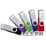 5 Pezzi 8GB Chiavetta USB 2.0 ENUODA Pennetta Girevole (5 Multicolorato: Nero Blu Verde Viola Rosso)