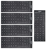 5 pezzi Kit adesivi tastiera per conversione layout italiano, Keyboard Stickers, Tastiera Standard, Tastiera del Computer Portatile, Tasti Apple (nero)