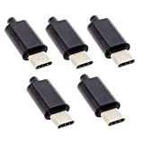 5 resistori fai da te a 24 pin USB tipo C USB-C maschio OTG Host tipo 5.1k con custodia nera