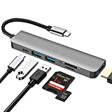 6 in 1 Multiporta USB C Hub ,DEMKICO Adattatore USB C a HDMI con 4K HDMI, lettore SD/TF, porte USB ...
