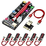 6 Pack PCI-E RISER GPU RISERS CARD 10 condensatori, 16x a 1x PCIE Adapter Adapter Adapter per BitCoin Litecoin Eth ...