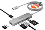 Aceele Hub USB 3.0 6 Porte Ultrasottile con Cavo esteso da 1,2 m, Porta di Alimentazione Micro USB, 3 USB ...
