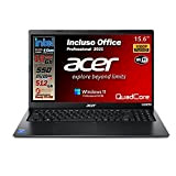 Acer Notebook Intel 4 Core N6000, RAM 16 Gb Ddr4, SSD pci da 512 Gb, Display FULLHD da 15,6", web ...