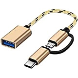Adattatore 2 in 1 USB C/Micro a USB 3.0, Seminer da USB C a USB, Convertitore da Micro a USB ...