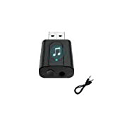 Adattatore Bluetooth 5.0, due in uno Bluetooth ricevitore e lancia, USB Bluetooth Adapter con cavo audio digitale da 3,5 mm ...