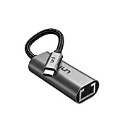 Adattatore da USB C a Ethernet, uni RJ45 a USB C Adattatore di Rete LAN Gigabit Thunderbolt 3/Type-C, Compatibile con ...