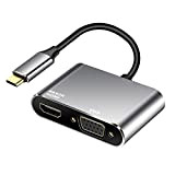 Adattatore da USB C a HDMI VGA, convertitore da USB tipo C Thunderbolt 3 a VGA HDMI 4K per MacBook ...