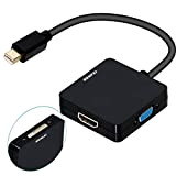 Adattatore Mini DisplayPort 4K HDMI/DVI/VGA, BENFEI 3-in-1 convertitore mini dp (Thunderbolt) per MacBook Air, Mac mini, Microsoft Surface Pro 3/4