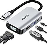 Adattatore USB C a HDMI VGA, 4 in 1 Multiport Tipo C Hub Convertitore AV digitale con 4K 30Hz HDMI, ...
