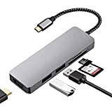 Adattatore USB C, hub 5-IN-1 di tipo C, 4K UHD da USB C a HDMI, porte USB 3.0, lettore di ...