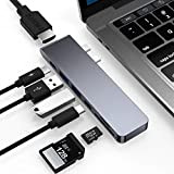 Adattatore USB C per MacBook Pro/Air M1/M2 2021/2020/2019 con interfaccia di rete, docking station 7 in 2 Dual Type C ...