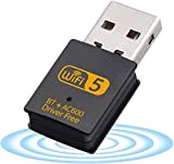 Adattatore USB WiFi Bluetooth Dongle, 600Mbps Adattatore WiFi Dual-Band 2.4/5.8 Bluetooth 4.2 GHz Mini Ricevitore Adattatore schedadi Rete Wireless per ...