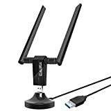 Adattatore WiFi USB 1200Mbps, Wireless Adapter WiFi Dongle Dual Band Antenna (2.4GHz/300Mbps 5.8GHz/867Mbps), Chiavette WiFi USB 3.0 Per Desktop PC ...