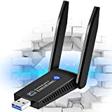 Adattatore WiFi USB da 1300 Mbps, per PC Doppia Antenna 5dBi , Adattatore Wireless , per Laptop Desktop Banda 2.4 ...