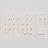 AdesiviTastiera.it - Adesivi lettere tastiera Italiano fondo trasparente lettere rosse