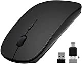 AE WISH ANEWISH Mouse Wireless Compatibile con Laptop/Macbook/Computer Mini Mouse con Ricevitore USB e Adattatore di Tipo C, Mouse Sottile ...
