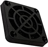 Aerzetix: 2 x griglia Nera di Protezione 40 x 40 mm Ventilazione c15112 con Filtro Polvere per Ventola Case Computer PC