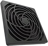 Aerzetix - Griglia di protezione nera -120x120 mm ventilazione con filtro 45ppi sacco per ventilatore della computer PC -C15121