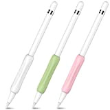 AHASTYLE 3 Pezzi Silicone iPencil Grip Custodia Ergonomica Holder Accessori per Apple Pencil 1./2. Generazione (Bianco, Rosa, Verde Avocado)