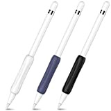 AHASTYLE 3 Pezzi Silicone iPencil Grip Custodia Ergonomica Holder Accessori per Apple Pencil 1./2. Generazione (Bianco, Nero, Blu Notte)