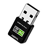 Aigital Adattatore WiFi USB 600Mbps,Dual Band(5G/433Mbps + 2.4G/150Mbps) Dongle WiFi Ethernet Supporta Laptop, PC Compatibile con Window XP / 7/8 ...