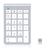 Alcey Tastiera Numerica, Tastiera Numerica Wireless 22 Tasti con Ricevitore Mini USB 2.4G per iMac, MacBooks, PC e Laptop – ...