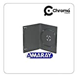 Amaray - Confezione da 25 custodie per DVD vuote, 14 mm, colore: Nero