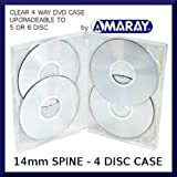 Amaray - Custodia trasparente da 4 dischi (es. DVD); fornita in confezione a marchio Dragon Trading; in confezione da 5