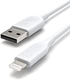 Amazon Basics - Cavo di ricarica Lightning-USB-A, certificato MFi, serie Advanced, per iPhone, bianco, 0,9 m, confezione da 2